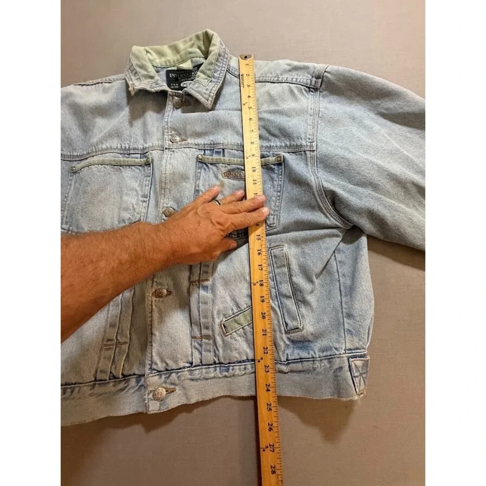 Vintage Pepe CO Trucker Jacket Women XL Blue Denim Button Light Wash Long Sleeve
